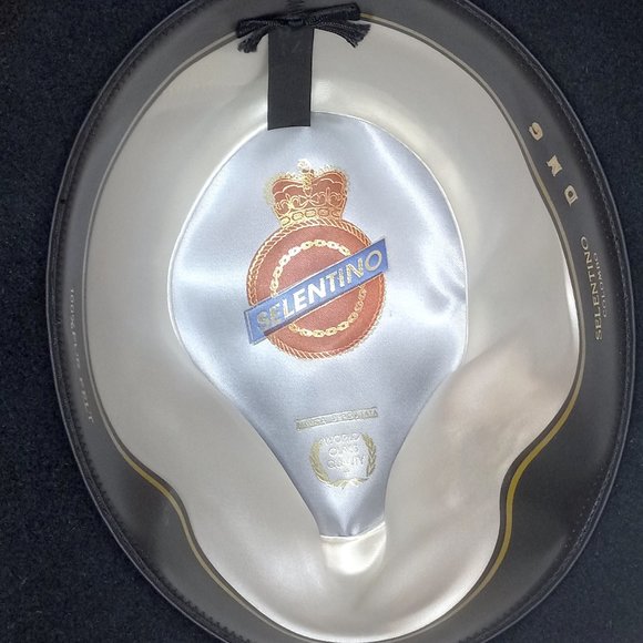 Selentino Fedora Hat black fur felt 7 1/4 - Picture 3 of 9